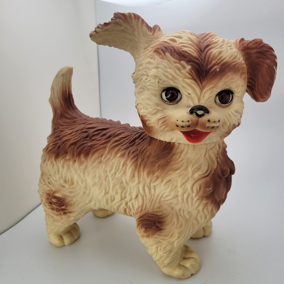 VTG Edward Mobley 60s Rubber Arrow Toy Squeak Puppy Dog Head Sleepy Eye Winky - Picture 2 of 10